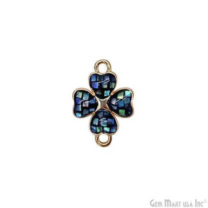 Clover shape Charm Shell 16x12mm Double Bail Connector Charm Jewelry GemMartUSA