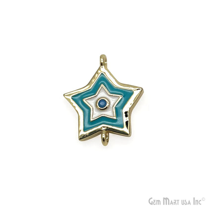 Multi Shell Star Shape Double Bail Charm Connector Jewelry GemMartUSA