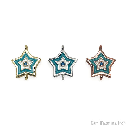 Multi Shell Star Shape Double Bail Charm Connector Jewelry GemMartUSA