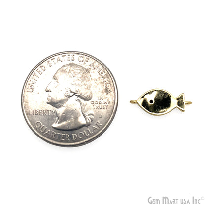 Fish Charm Blue Shell  Double Bail Connector Pendant Jewelry GemMartUSA