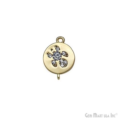 CZ Round Charm Pendant 13x9mm Double Bail Bracelet Charm Jewelry GemMartUSA