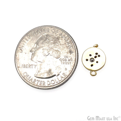 CZ Round Charm Pendant 13x9mm Double Bail Bracelet Charm Jewelry GemMartUSA