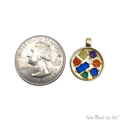 Stone Matte Finish Round Charm Pendant 16mm Pendant Jewelry GemMartUSA