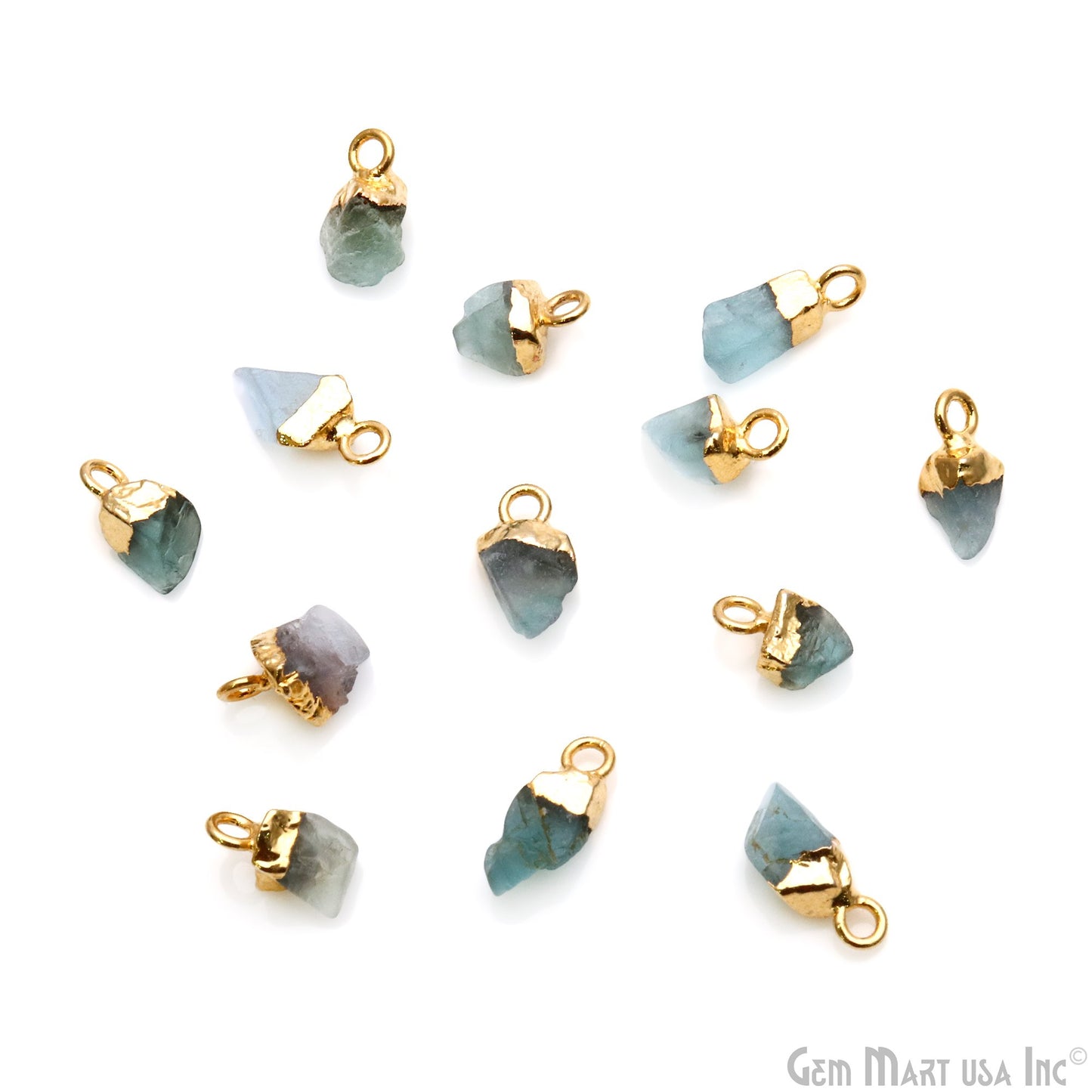 Rough Gemstone Free From Gold Electroplated Single Bail Connector