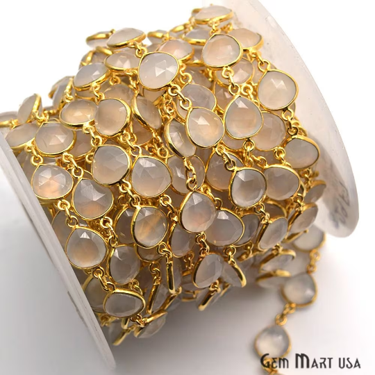 White Chalcedony 10mm Heart...