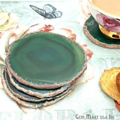 Natural Gemstone Coaster, Agate Coaster Set, Drinkware, Rock Coaster, Agate Slice Coaster