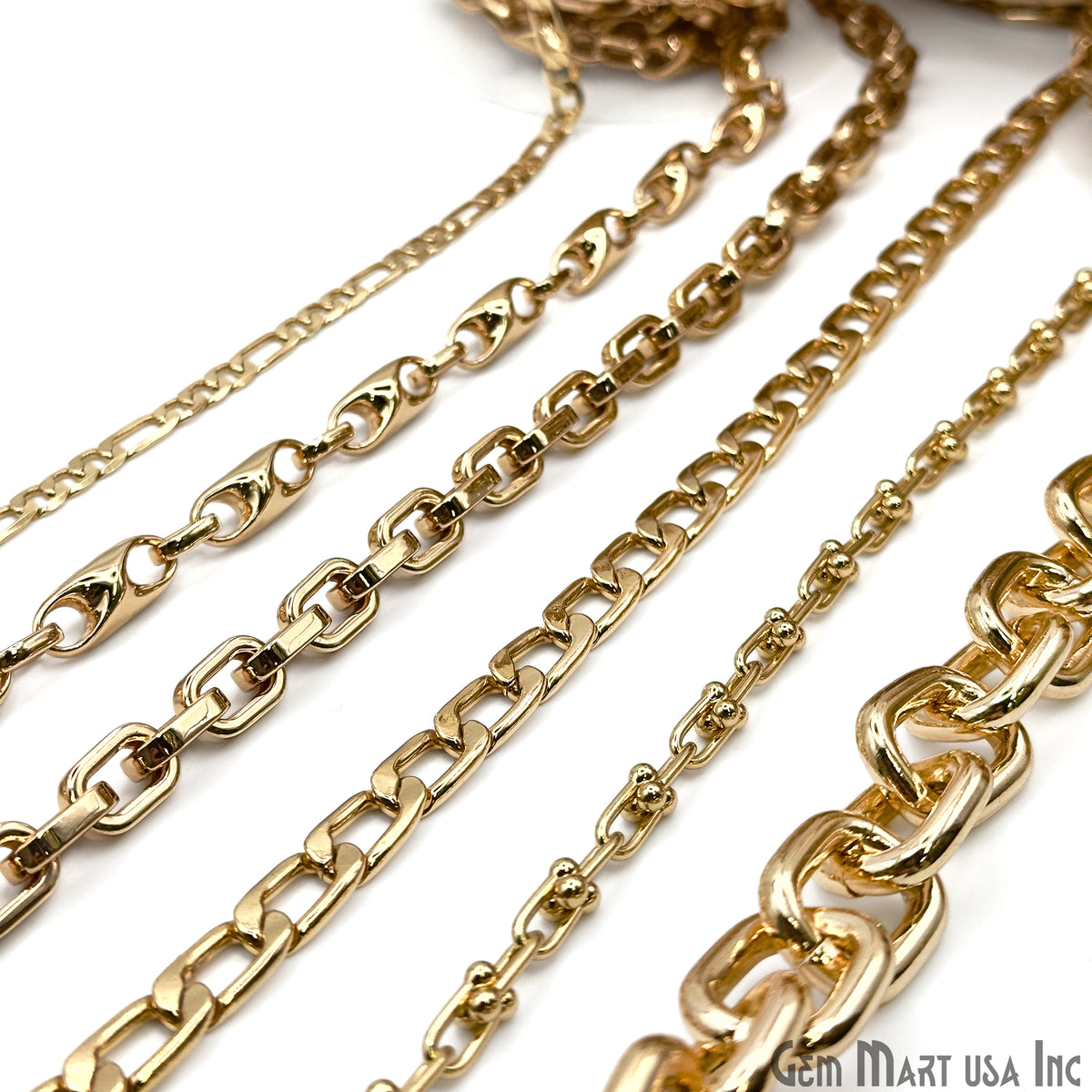 Gold Plated Chain Bulk Lot, Chunky Link Finding Chain, Wholesale Thick Jewelry Chain, Necklace Bracelet, DIY Jewelry Starter Kit, 9+ ft
