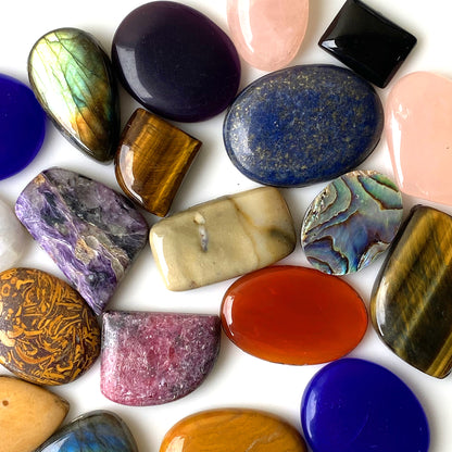 Mix Gems Lot Natural Cabochon Gemstones, Mix Lot Wholesale, Making Kit, GemMartUSA (MX)