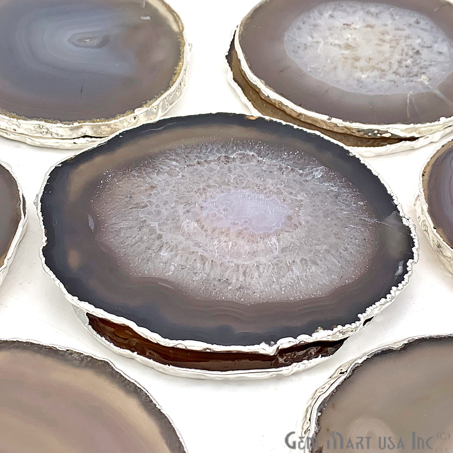 Natural Gemstone Coaster, Agate Coaster Set, Drinkware, Rock Coaster, Agate Slice Coaster