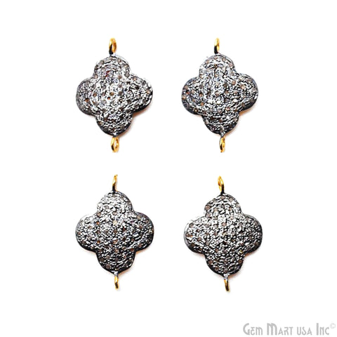 Pave Clover Diamond Charm Pendant, Gold Vermeil Charm Pendant