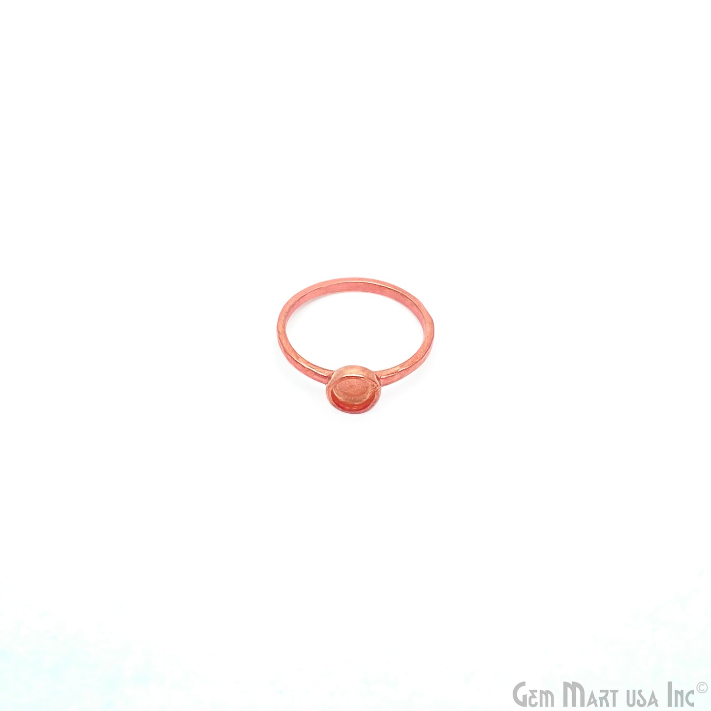 Round Bezel Cup Blank Ring Rose Gold Plated 5mm Round Stone Slot With Open Backing, Ring Setting