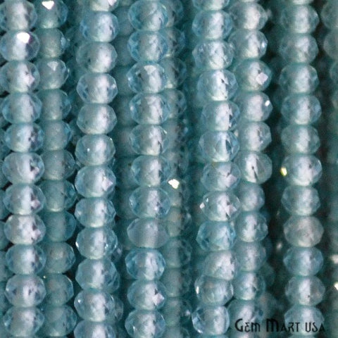 Blue Apatite Rondelle Beads, Faceted Gemstones, Jewelry Making Beads, Bead Strands, Beads GemMartUSA (RLBA-70000)