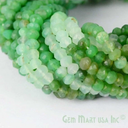 Chrysoprase Rondelle Beads, Natural, Meditation Bracelet, Beaded Curtain, Mardi Gras, 3-4mm 13" Length (762703708207)