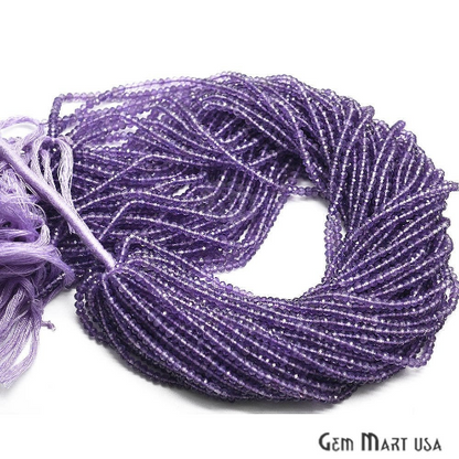 Gemstone Rondelle Bead Strands, Round Faceted, Polished Beads, Handmade Rondelle Beads, 12.5-inch, 3-4mm Round Strands for DIY Jewelry Making