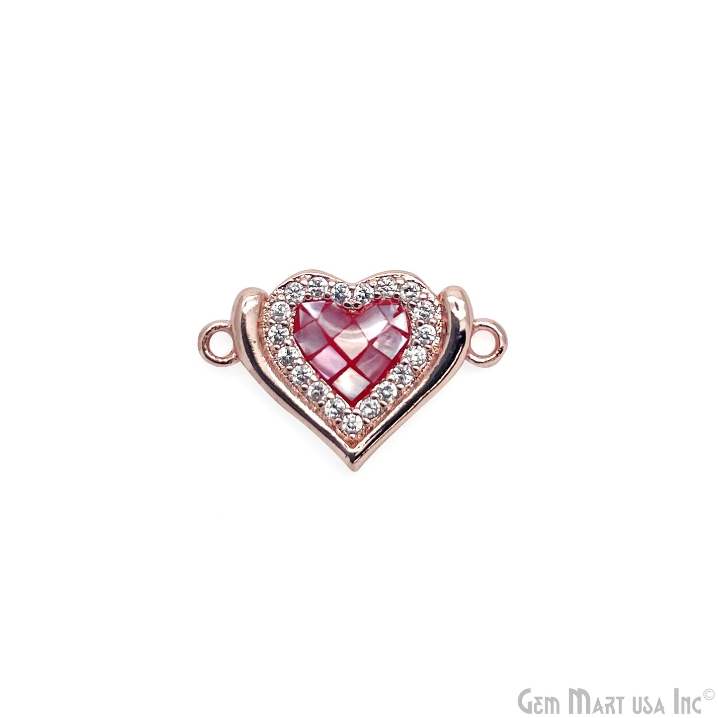 Heart Charm Pendant 18x12mm Double Bail Bracelet Charm Jewelry GemMartUSA