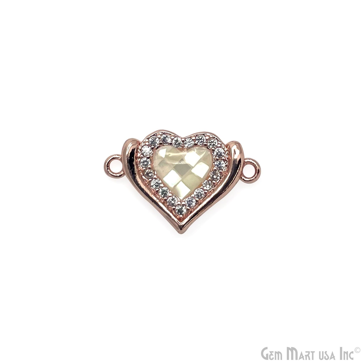 Heart Charm Pendant 18x12mm Double Bail Bracelet Charm Jewelry GemMartUSA