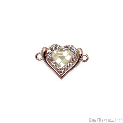 Heart Charm Pendant 18x12mm Double Bail Bracelet Charm Jewelry GemMartUSA