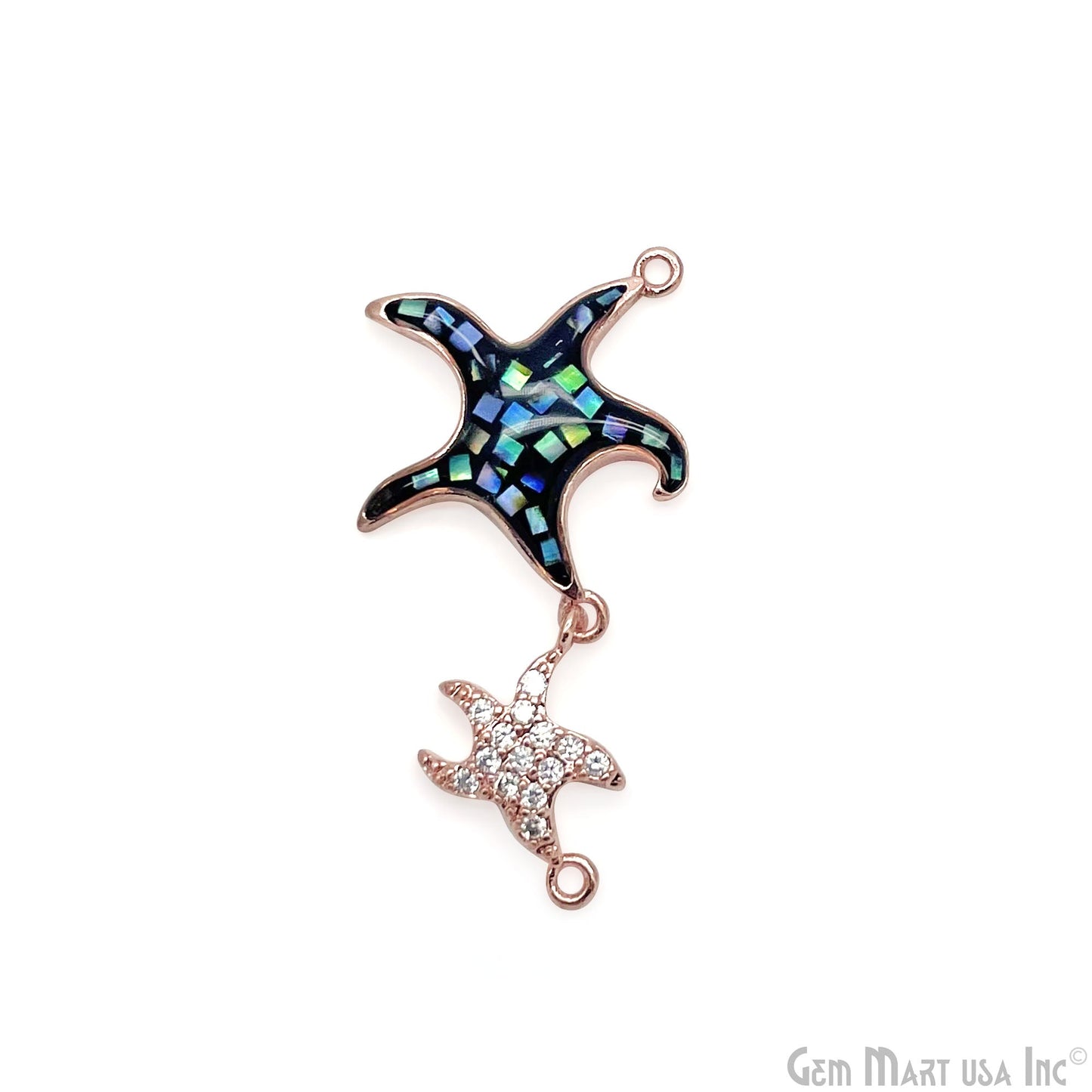 Starfish Charm Pendant Cubic Zircon 30x23mm Double Bail Bracelet Charm Jewelry GemMartUSA
