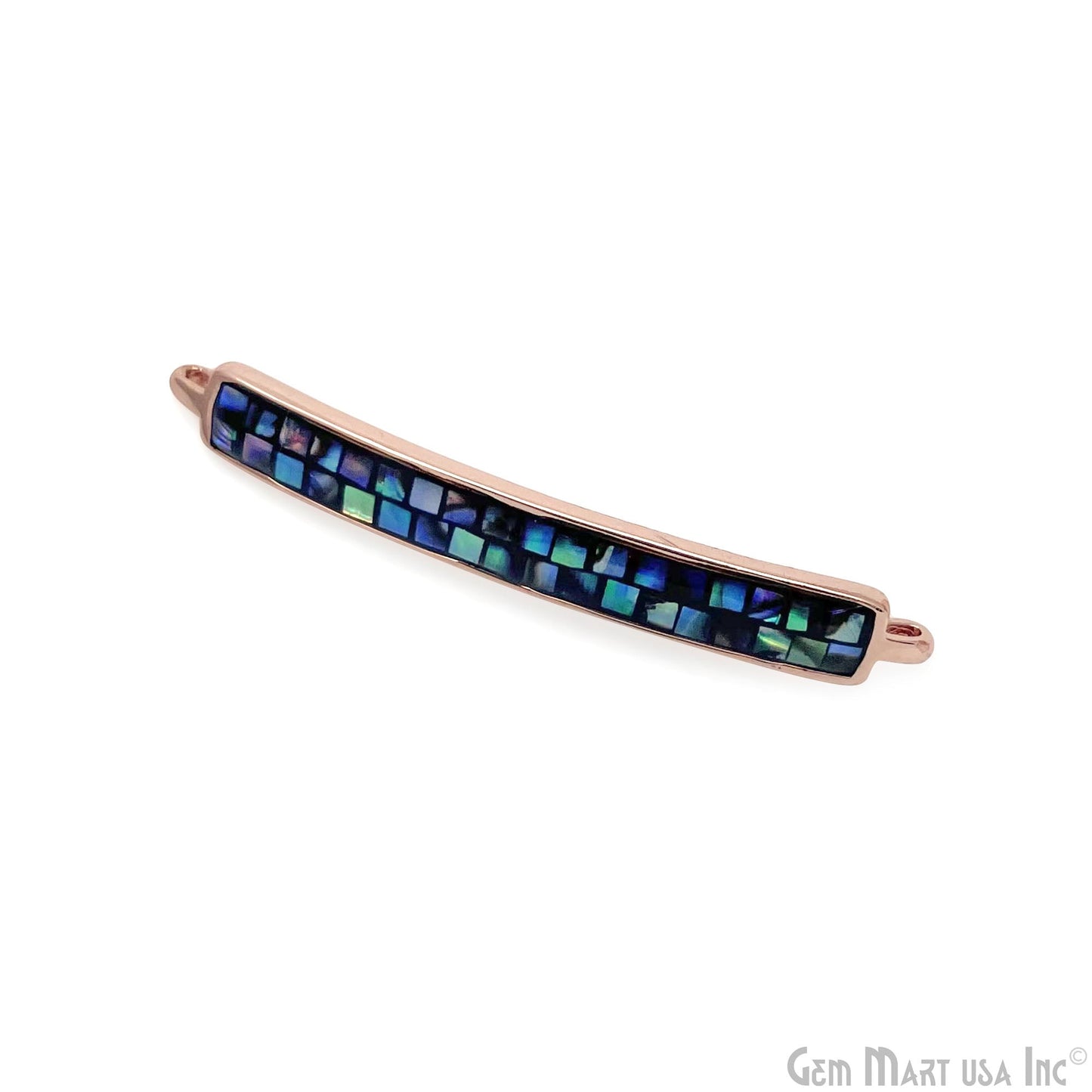 Multi Shell Rectangle 38x5mm Double Bar Pendant Connector Charm Jewelry GemMartUSA
