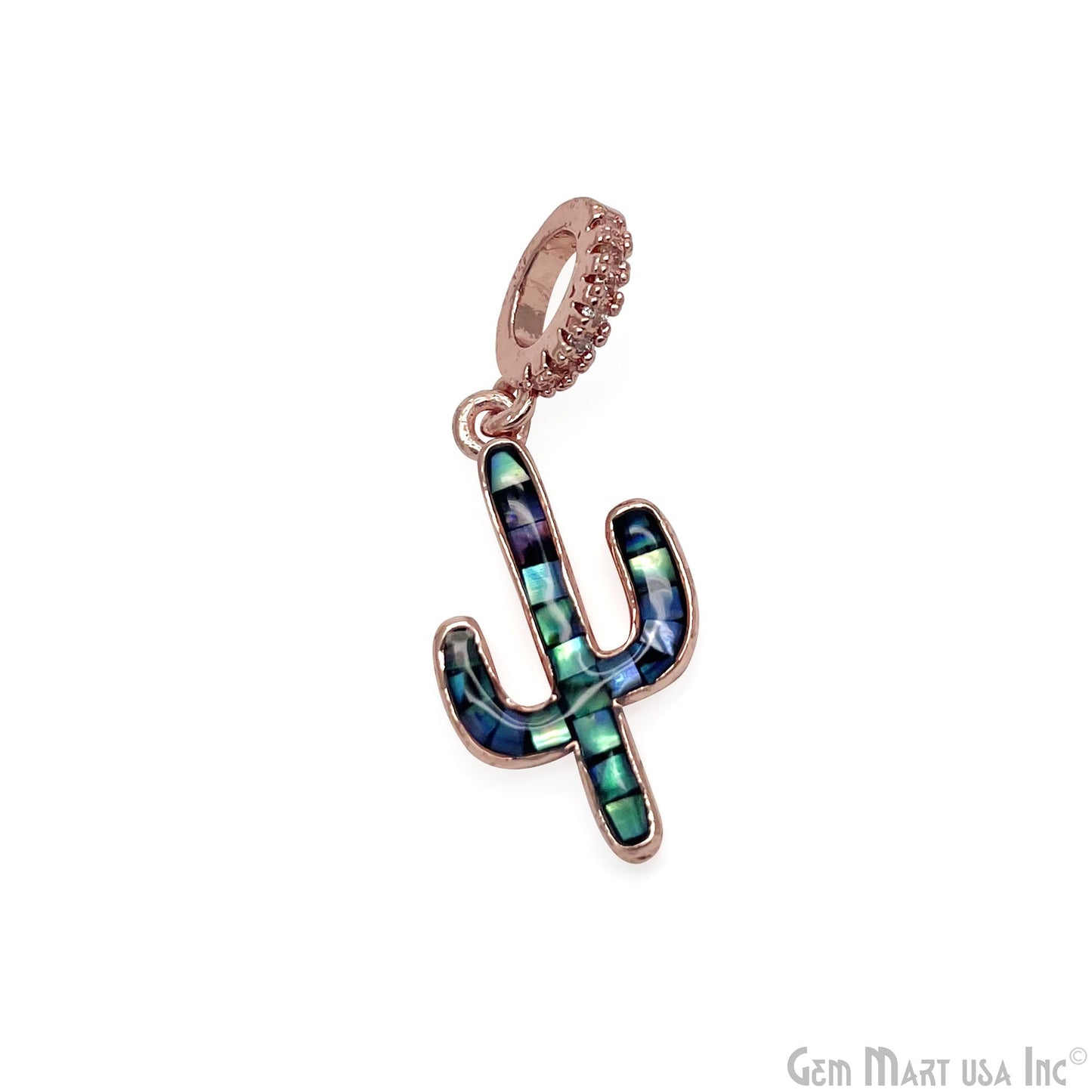 Shell Cactus Charm Pendant 30x12mm Single Bail Bracelet Charm Jewelry GemMartUSA