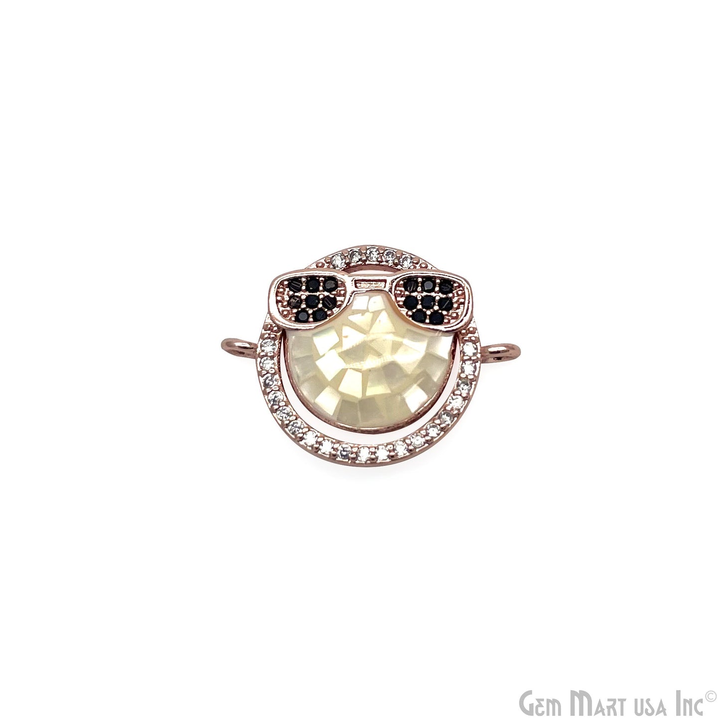 Sunglasses Smiley Face Cool Emoji Pendant 20x15mm Cubic Zircon Emoji Charm Jewelry GemMartUSA