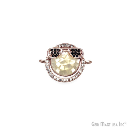 Sunglasses Smiley Face Cool Emoji Pendant 20x15mm Cubic Zircon Emoji Charm Jewelry GemMartUSA