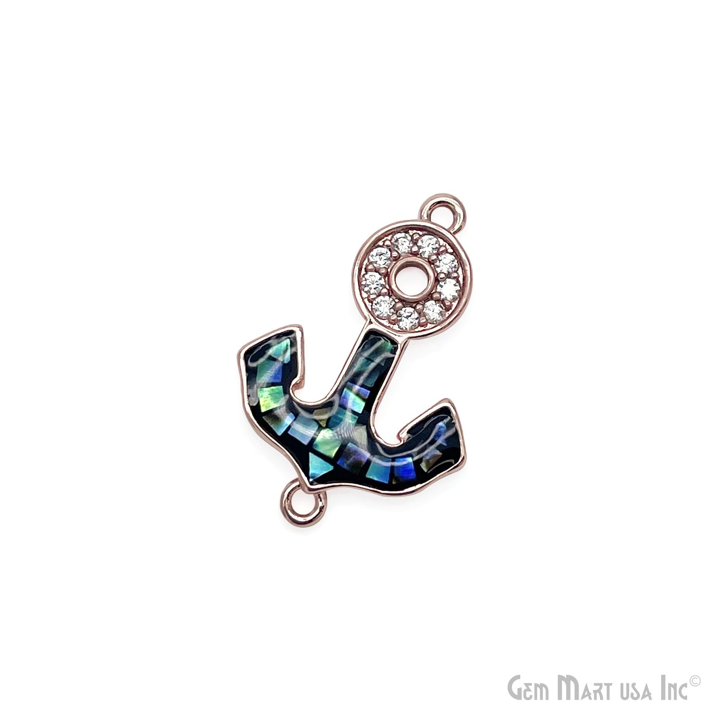 Anchor Charms, Micro Pave Anchor, Anchor Beads, Anchor Jewelry, CZ Beads 23x16mm, Charm Jewelry GemMartUSA