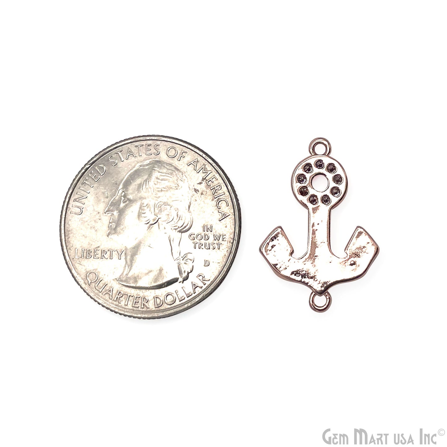 Anchor Charms, Micro Pave Anchor, Anchor Beads, Anchor Jewelry, CZ Beads 23x16mm, Charm Jewelry GemMartUSA