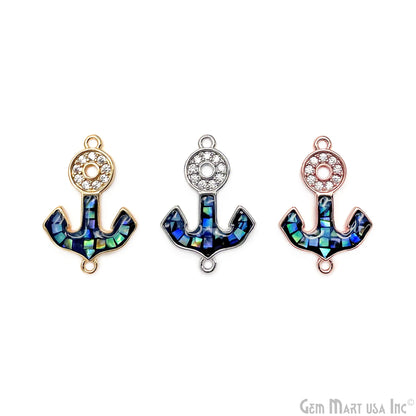 Anchor Charms, Micro Pave Anchor, Anchor Beads, Anchor Jewelry, CZ Beads 23x16mm, Charm Jewelry GemMartUSA