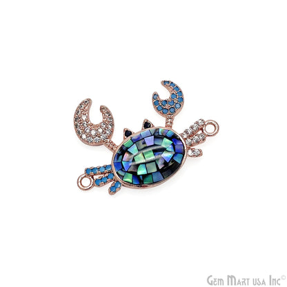 Crab Charm Pendant crab jewelry Cubic Zircon 25x17mm Pendant Charm Jewelry GemMartUSA