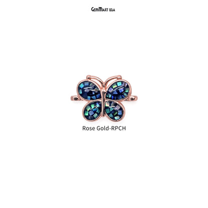 Abalone Shell Butterfly Charm Pendant 12x18mm Double Bail Bracelet Charm Jewelry GemMartUSA