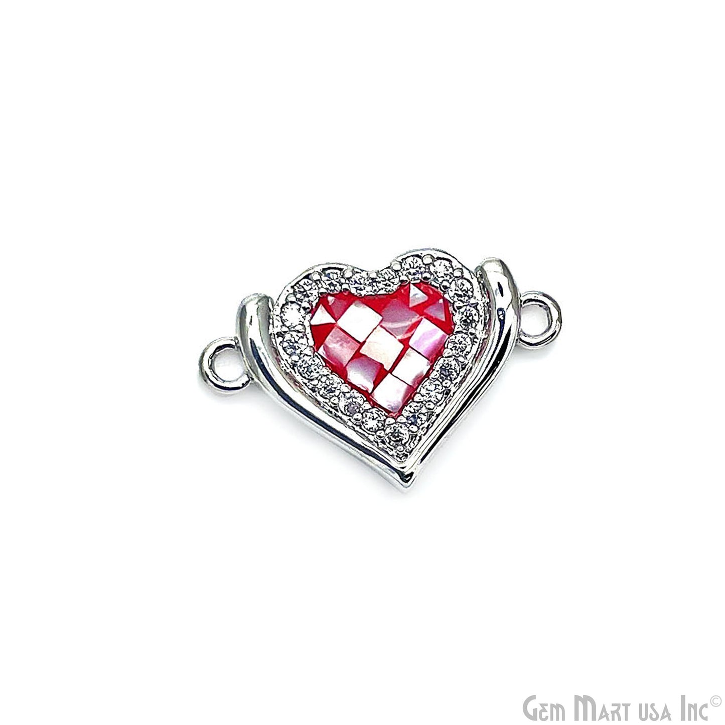 Heart Charm Pendant 18x12mm Double Bail Bracelet Charm Jewelry GemMartUSA
