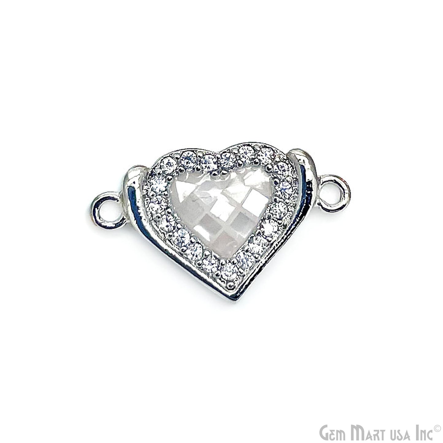 Heart Charm Pendant 18x12mm Double Bail Bracelet Charm Jewelry GemMartUSA
