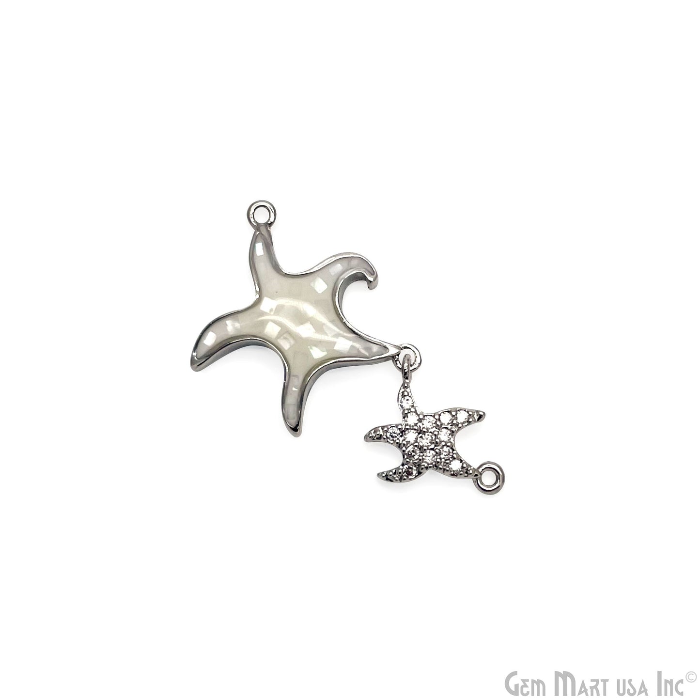Starfish Charm Pendant Cubic Zircon 30x23mm Double Bail Bracelet Charm Jewelry GemMartUSA
