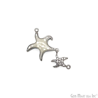 Starfish Charm Pendant Cubic Zircon 30x23mm Double Bail Bracelet Charm Jewelry GemMartUSA