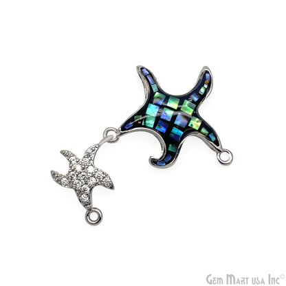 Starfish Charm Pendant Cubic Zircon 30x23mm Double Bail Bracelet Charm Jewelry GemMartUSA