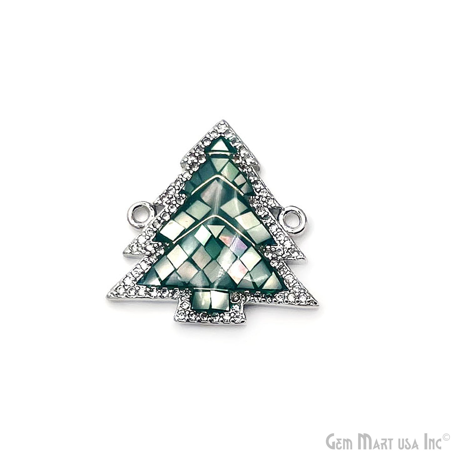 Christmas Tree Charm Pendant 22mm Double Bail Bracelet Charm Jewelry GemMartUSA