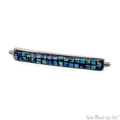 Multi Shell Rectangle 38x5mm Double Bar Pendant Connector Charm Jewelry GemMartUSA
