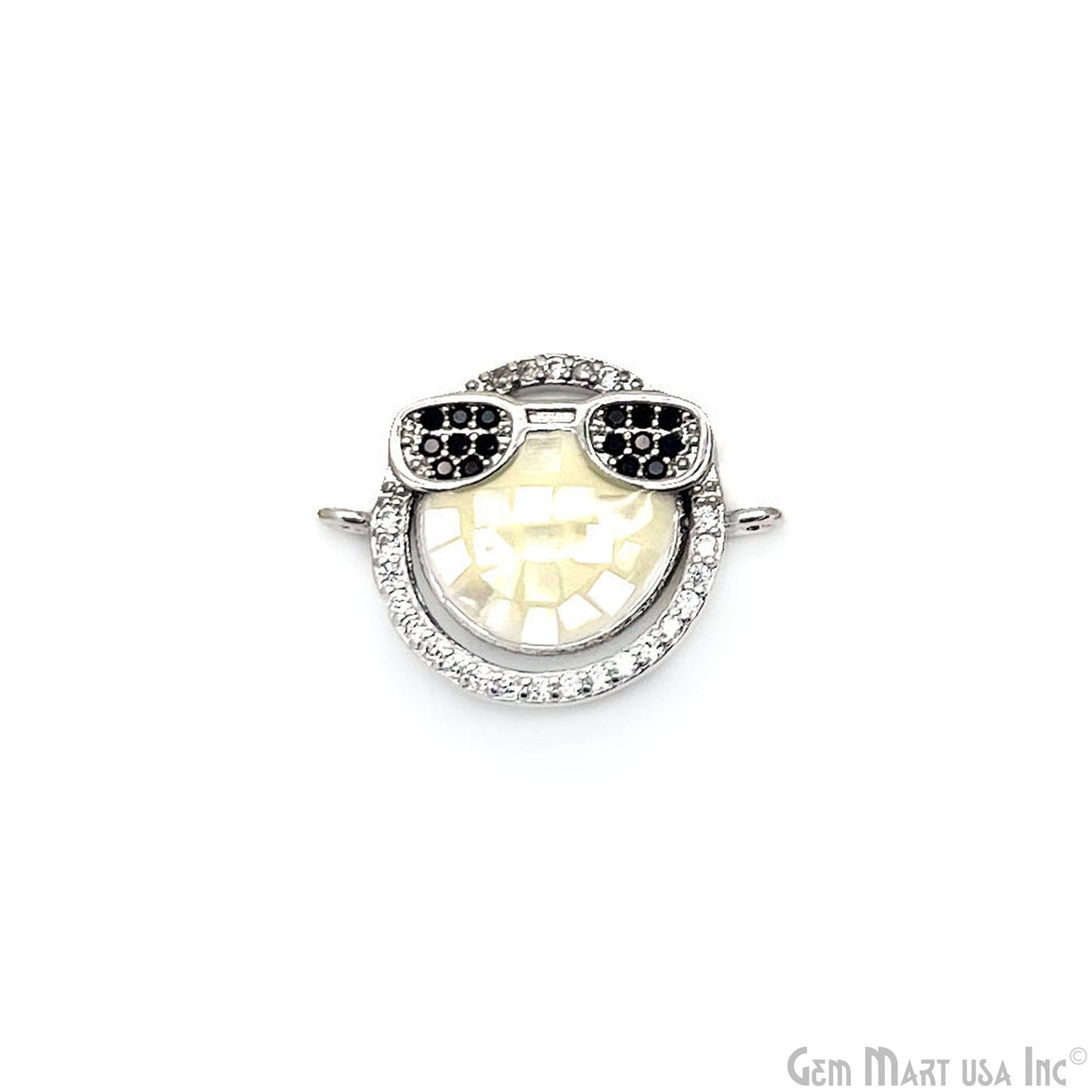 Sunglasses Smiley Face Cool Emoji Pendant 20x15mm Cubic Zircon Emoji Charm Jewelry GemMartUSA