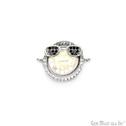 Sunglasses Smiley Face Cool Emoji Pendant 20x15mm Cubic Zircon Emoji Charm Jewelry GemMartUSA