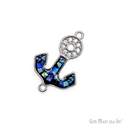 Anchor Charms, Micro Pave Anchor, Anchor Beads, Anchor Jewelry, CZ Beads 23x16mm, Charm Jewelry GemMartUSA