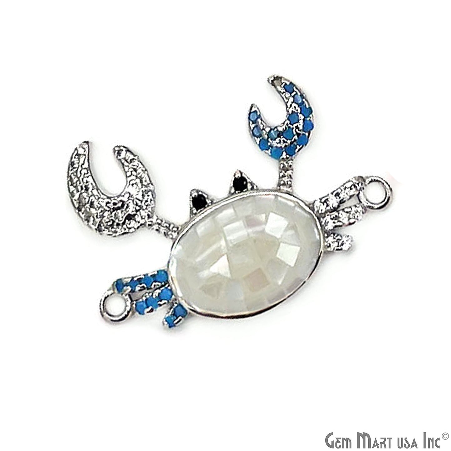 Crab Charm Pendant crab jewelry Cubic Zircon 25x17mm Pendant Charm Jewelry GemMartUSA