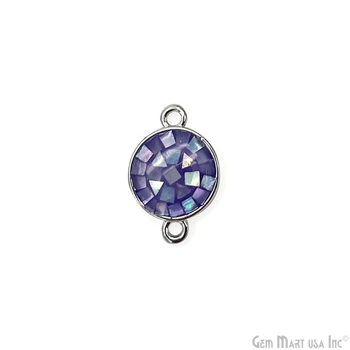 Shell Round Shape 10mm Double Bail Connector Charm Jewelry GemMartUSA