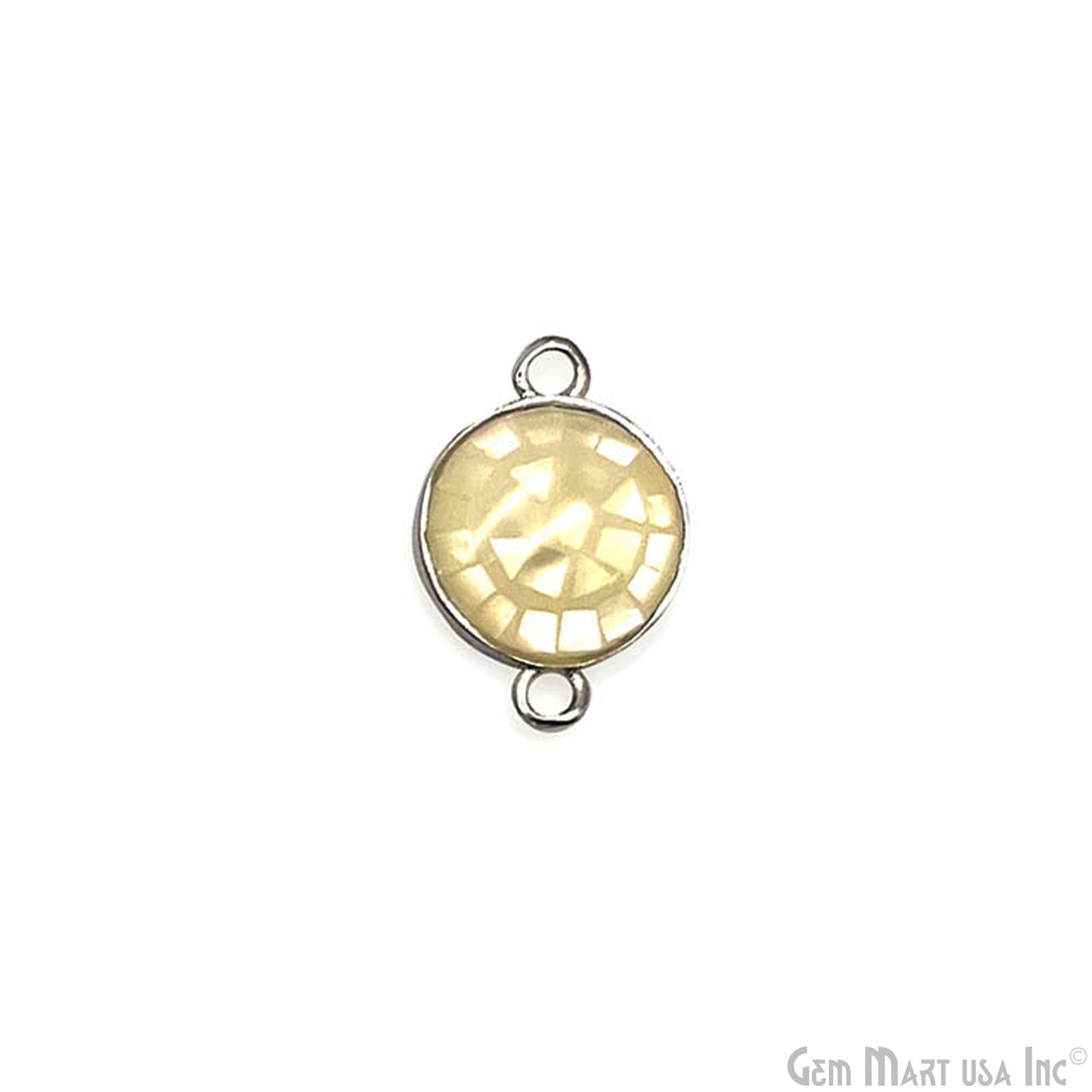 Shell Round Shape 10mm Double Bail Connector Charm Jewelry GemMartUSA