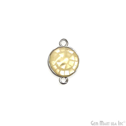 Shell Round Shape 10mm Double Bail Connector Charm Jewelry GemMartUSA