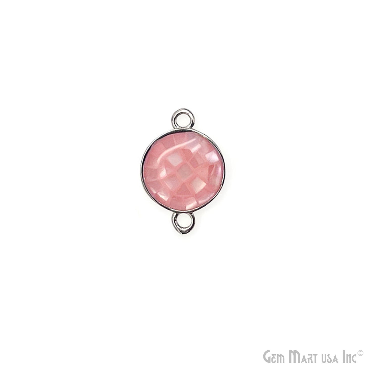 Shell Round Shape 10mm Double Bail Connector Charm Jewelry GemMartUSA