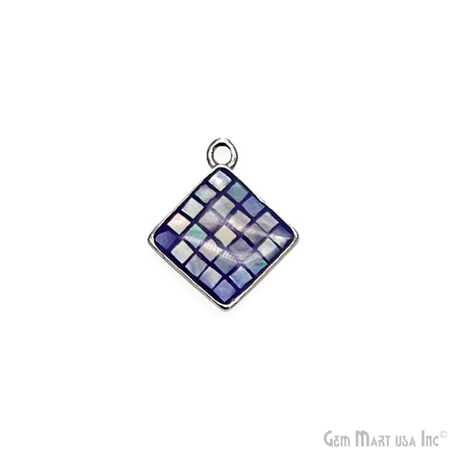 Shell Square Shape 14mm Single Bail Connector Charm Jewelry GemMartUSA