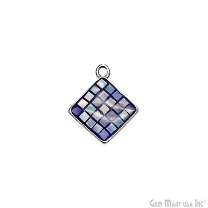 Shell Square Shape 14mm Single Bail Connector Charm Jewelry GemMartUSA