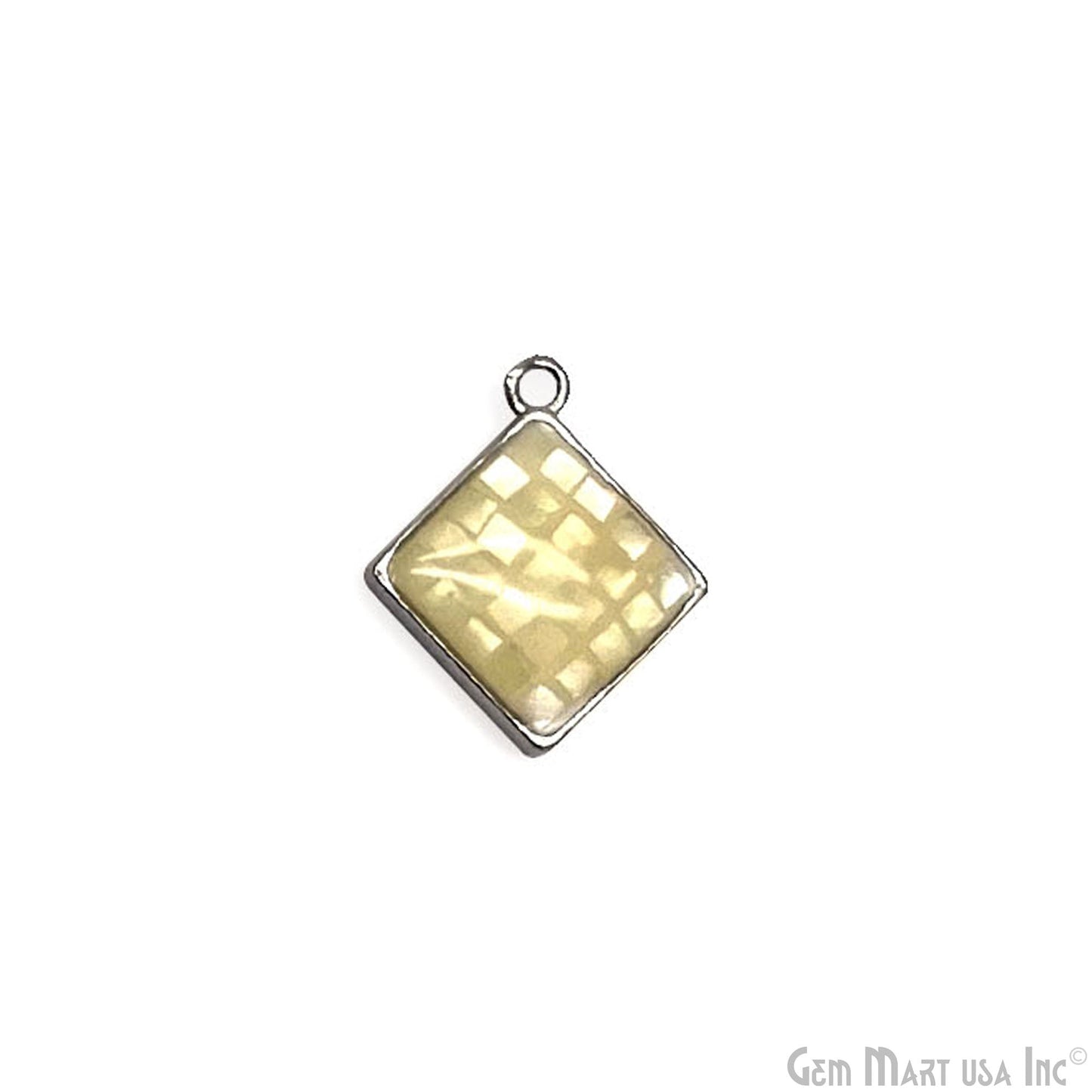 Shell Square Shape 14mm Single Bail Connector Charm Jewelry GemMartUSA