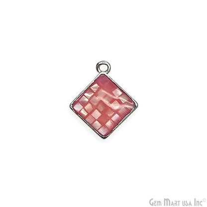 Shell Square Shape 14mm Single Bail Connector Charm Jewelry GemMartUSA